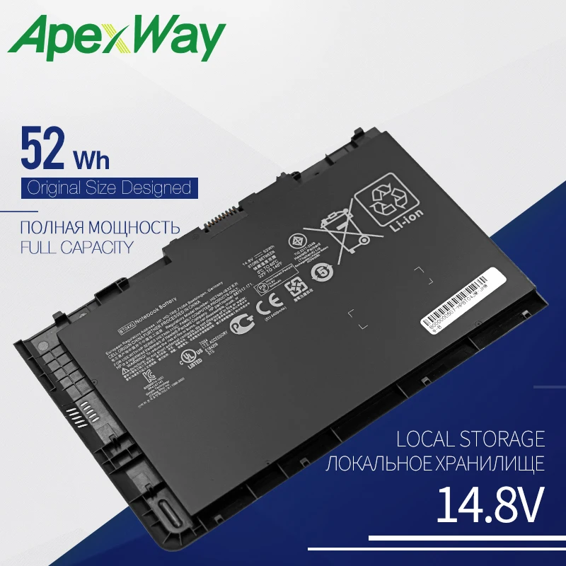 Apexway BT04 BT04XL ноутбук Батарея для hp EliteBook Фолио 9470 9470M серия Ultrabook 696621-001 аккумулятор большой емкости HSTNN-DB3Z BA06 BA06XL H4Q47AA