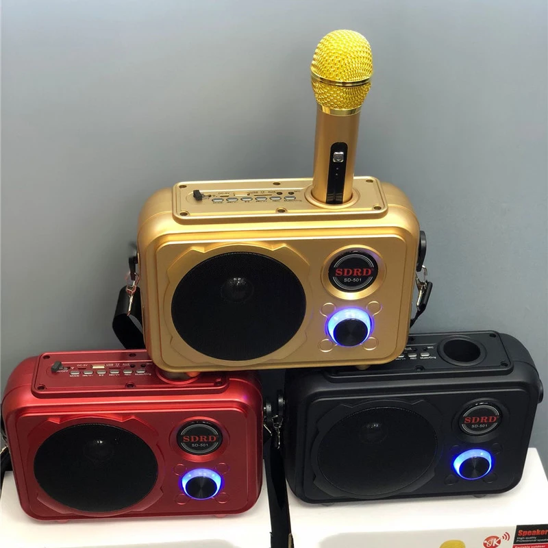 

Portable Bluetooth Speaker with Wirless MIC Moving Karaoke KTV for Andirod IOS Phone @M23