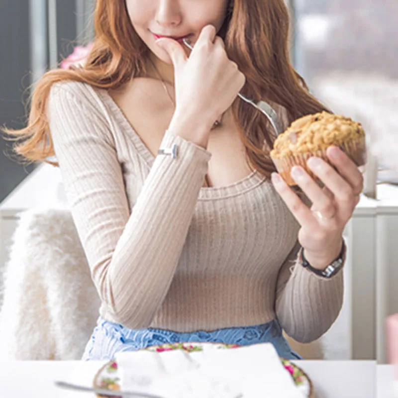 Винтажная Милая женская футболка с длинным рукавом сезон осень зима корейские