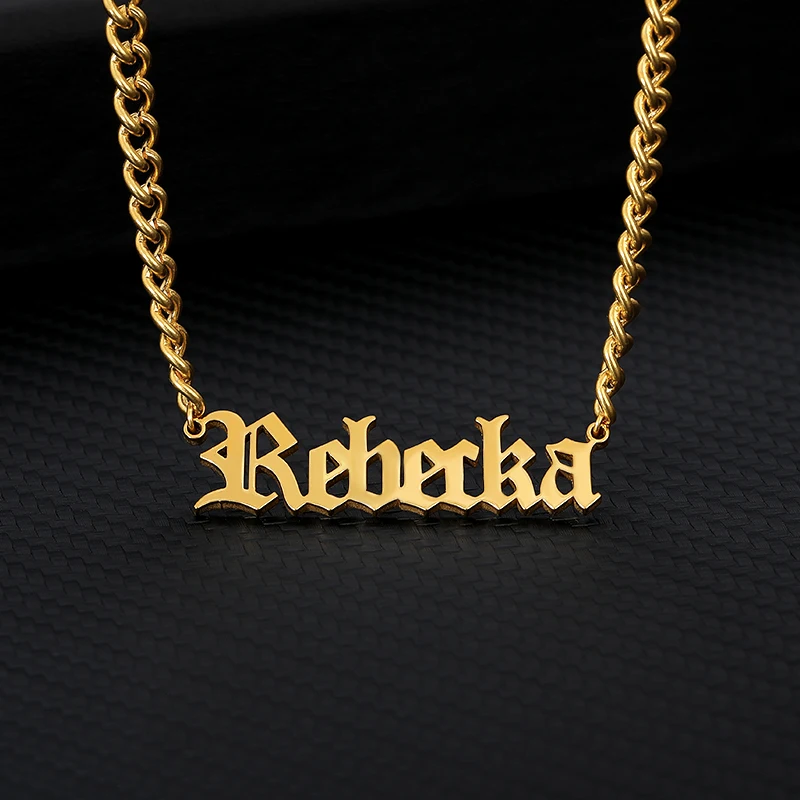 Золотая цепочка из нержавеющей стали ожерелье персонализированные украшения