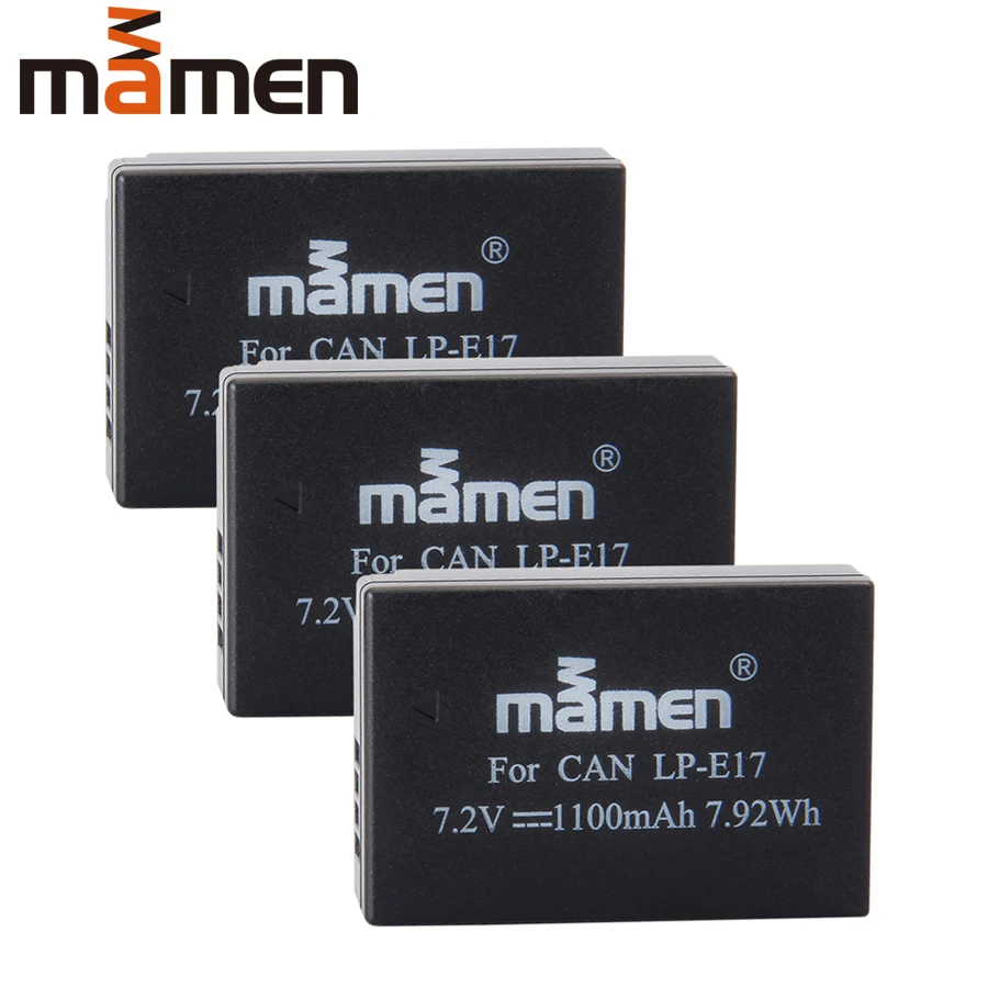Mamen 3 шт. LP E17 LPE17 аккумуляторная батарея для цифровой камеры 1100 мАч Canon EOS M5 M6 200D T6I T6S