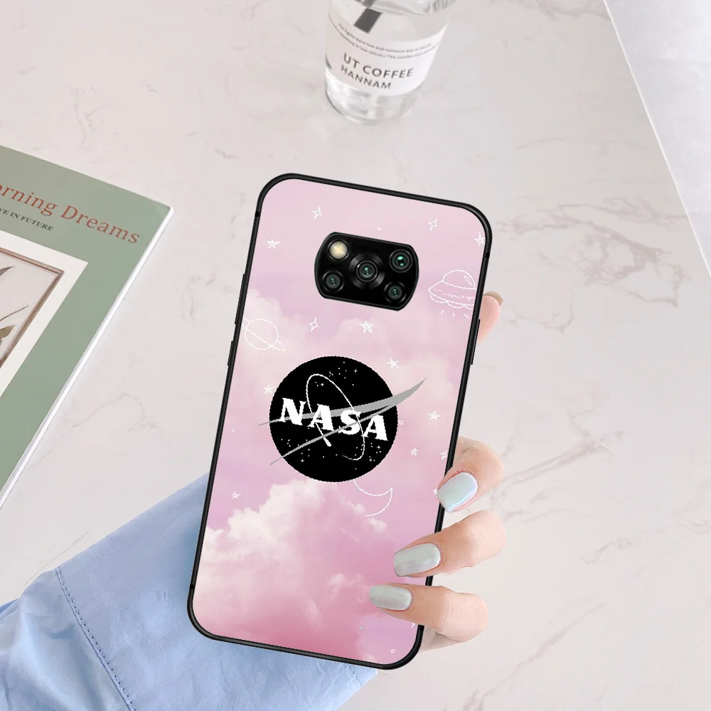 

Space NASAes Sign Phone Case Cover Hull For Xiaomi Mi A2 A3 8 9 SE 9T 10 10T Lite Pro Ultra Poco X3 black Shell Luxury Etui 3D