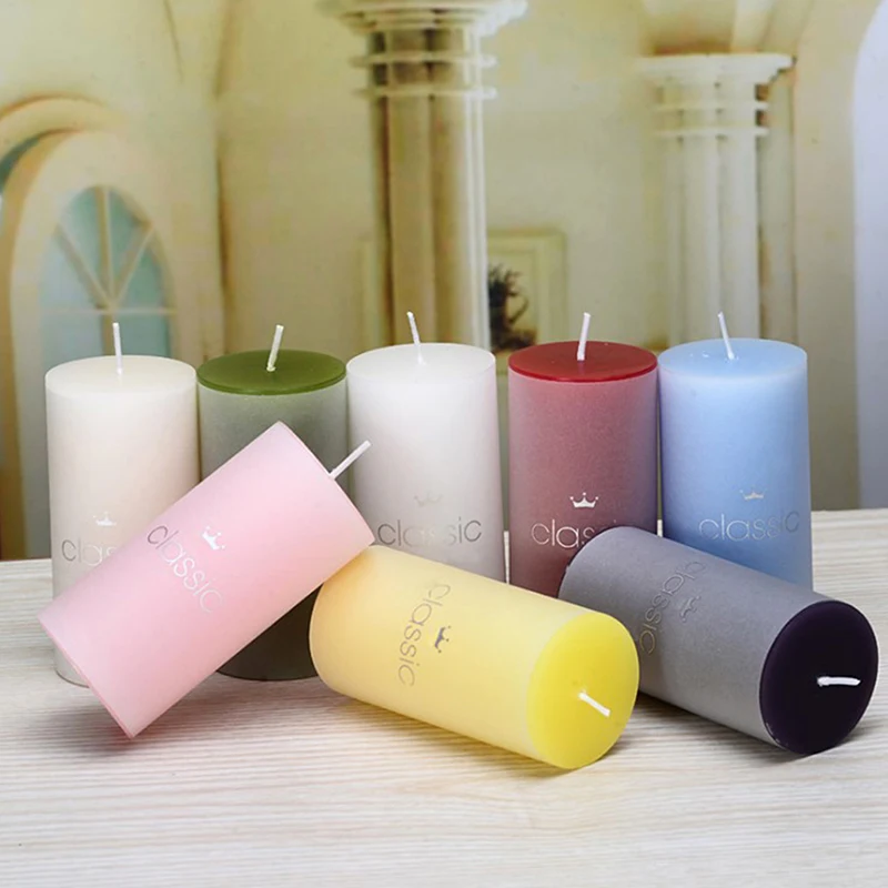 

1 Pcs Scented Candle Classic Cylindrical Birthday Romantic Small Candle Wedding Western Food Candlestick Column Wax