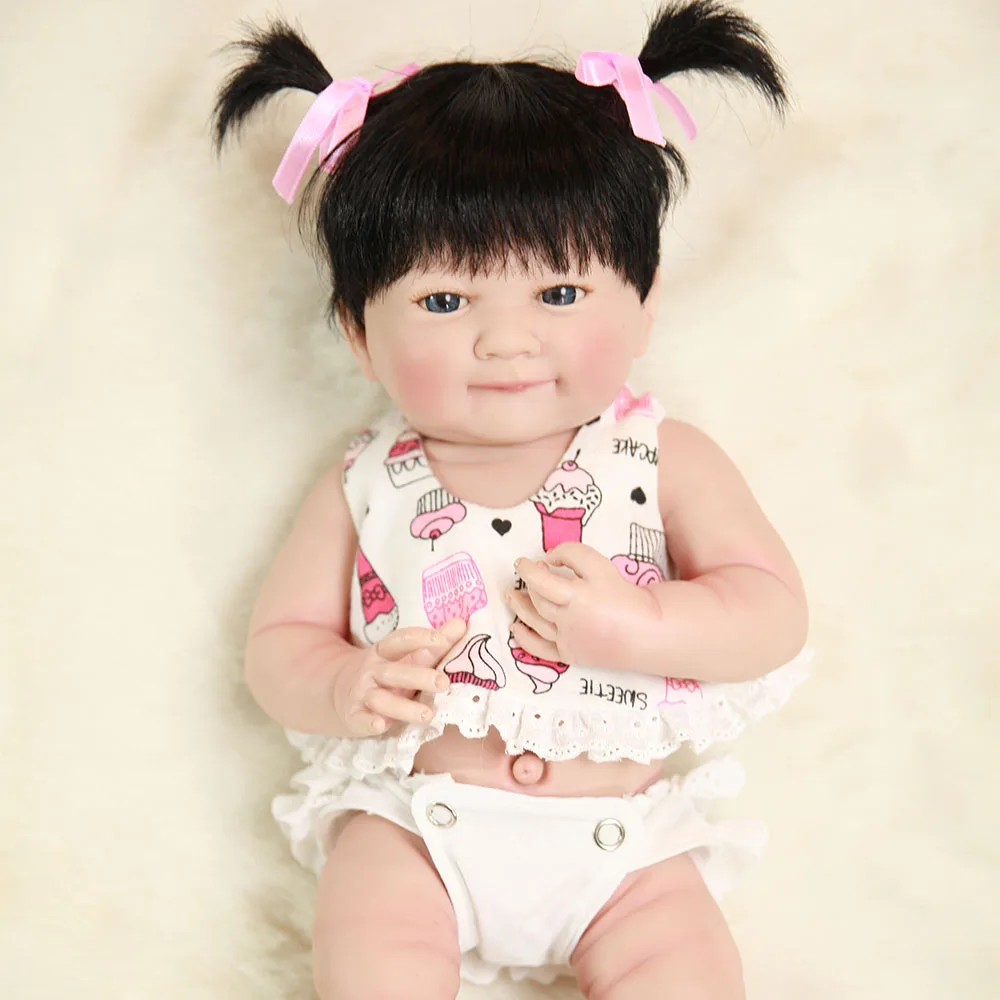 MODEL A Полностью силиконовая виниловая Кукла Reborn Baby Doll Реалистичная девочка куклы для младенцев 14 дюймов 35 см Реалистичная принцесса Дети bebe игрушка NPKDOLLS - Цвет: MODEL A