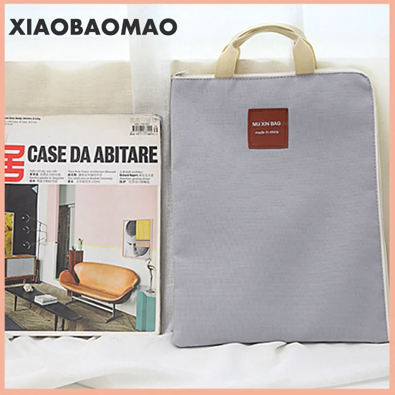 Simple A4 File Products Zipper Oxford Canvas Bag Student Paper Exam Laptop Bag Briefcase File Pocket School Office