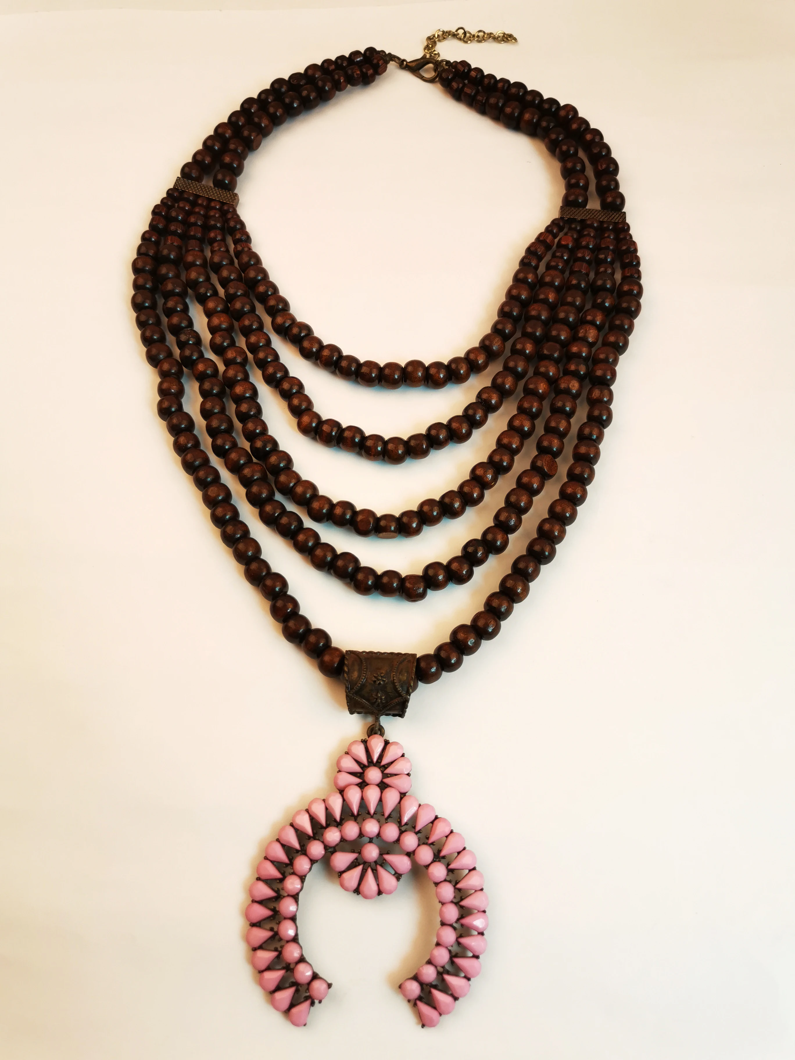 Заводская собственная продажа самое популярное 5 нитей дерево Сквош ожерелье