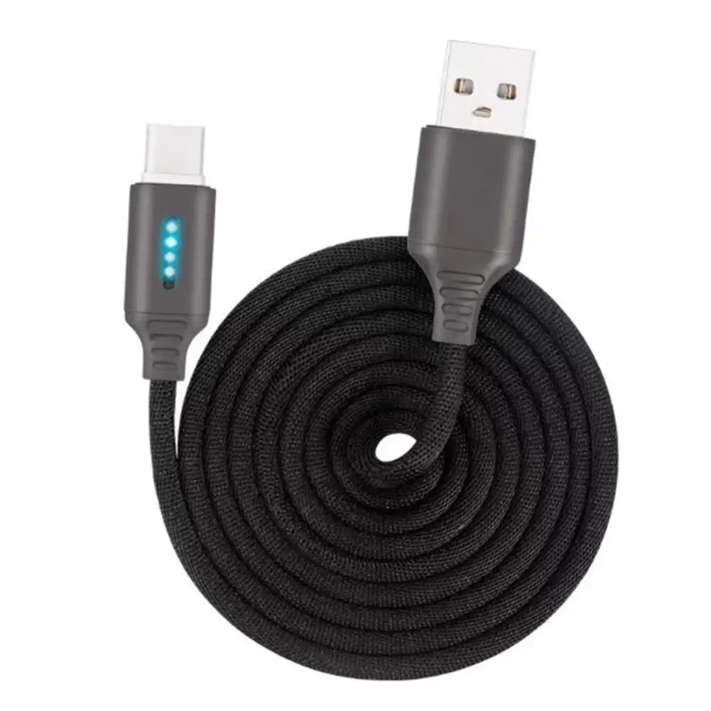 1 м автоматическое отключение светодиодный USB кабель зарядное устройство для тип-c Android для huawei iPhone XS MAX XR Быстрая зарядка для мобильного телефона шнур для передачи данных