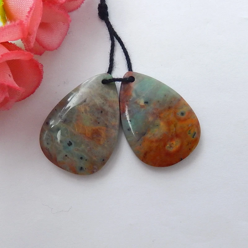 Серьги женские с натуральным зеленым опалом серьги каплями бижутерия из