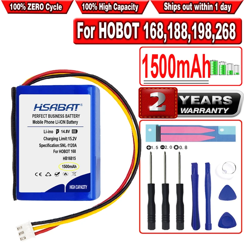

HSABAT 1500mAh вакуумный HB16815 Аккумулятор для HOBOT 168188198268288