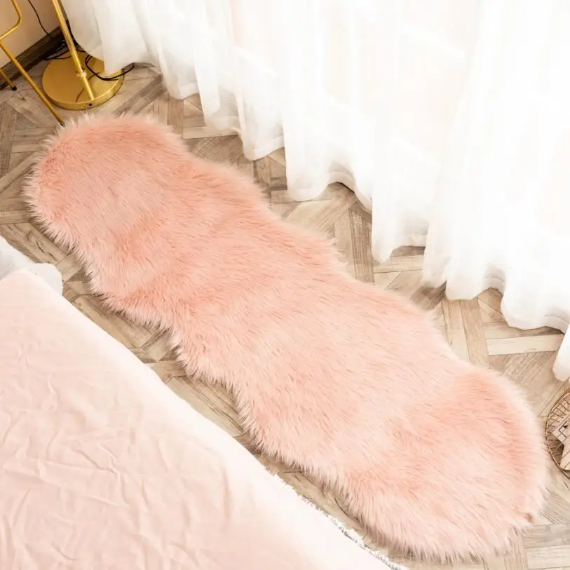 

Pink Irregular plush Rug faux skin leather NonSlip Antiskid Mat washable Animal print Carpet for living room bedroom