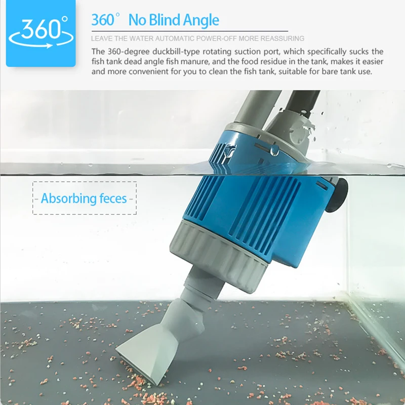 

20/28W Electric Aquarium Fish Tank Water Change Pump Aquarium Cleaning Tool Water Changer Gravel Cleaner Siphon Filter Pump