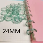 Пластиковое Переплетное кольцо 100 шт., 24 мм, прозрачная блестящая пластиковая пряжка с отверстием в виде гриба