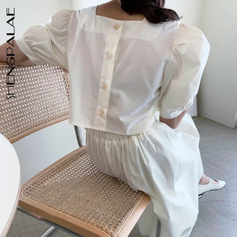 Женское винтажное платье SHENGPALAE длинное тонкое с высокой талией и рукавами