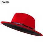 Оптовая продажа, шляпа Федора, черная и красная Регулируемая шляпа унисекс, женская шляпа естественного цвета, джазовая зимняя шляпа, верхняя шляпа, Панама