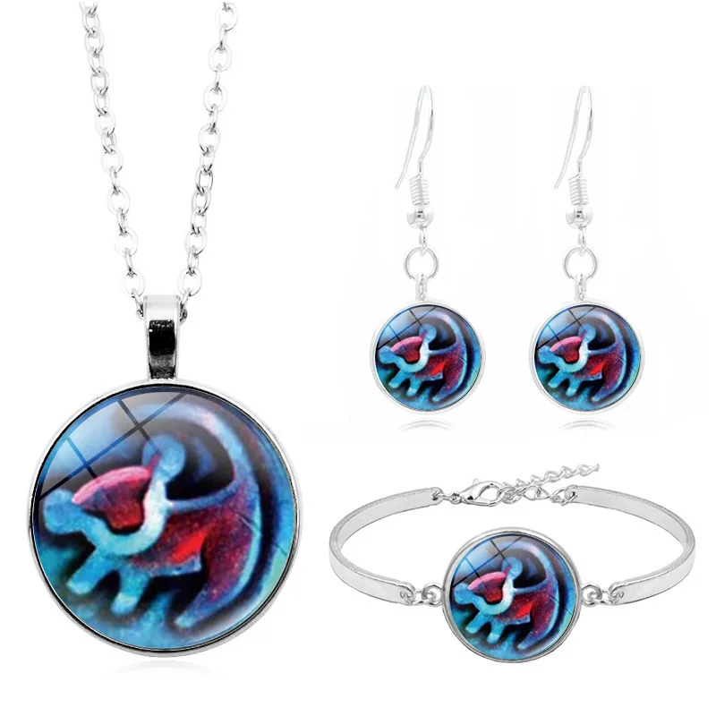 Набор украшений Король Лев стеклянный кабошон с рисунком Rafiki Simba ожерелье