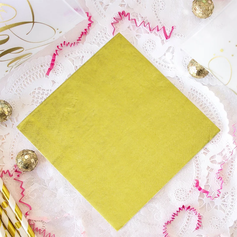 20 шт одноразовые золотые серебряные салфетки вечерние свадебные рождественские