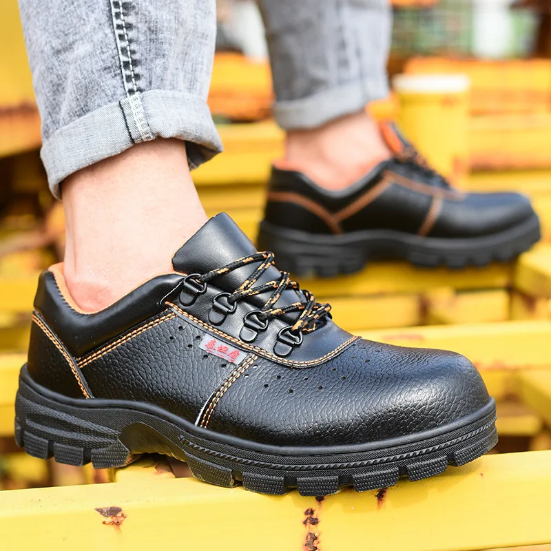 

Labor Insurance Shoes Men's and Women's Leather Shoes Anti-smashing Anti-piercing Chef Welding Oil-proof Waterproof Anti-sistant
