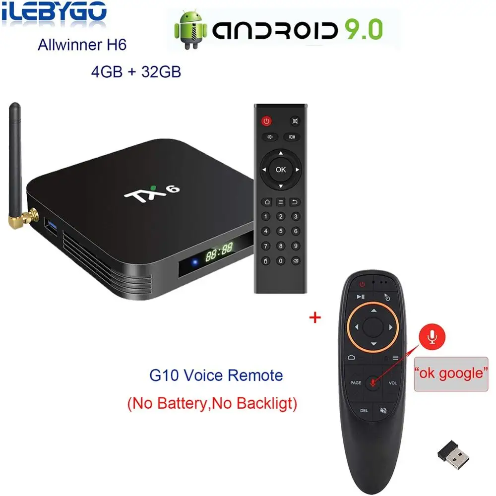 4GB 32GB G10 Ilebygo Smart tv Box Android 9,0 Tanix TX6 Allwinner H6 4 Гб ОЗУ 32 Гб ПЗУ 32G поддержка 4K H.265 2,4G WiFi 2G16G медиаплеер - Цвет: 4GB 32GB G10