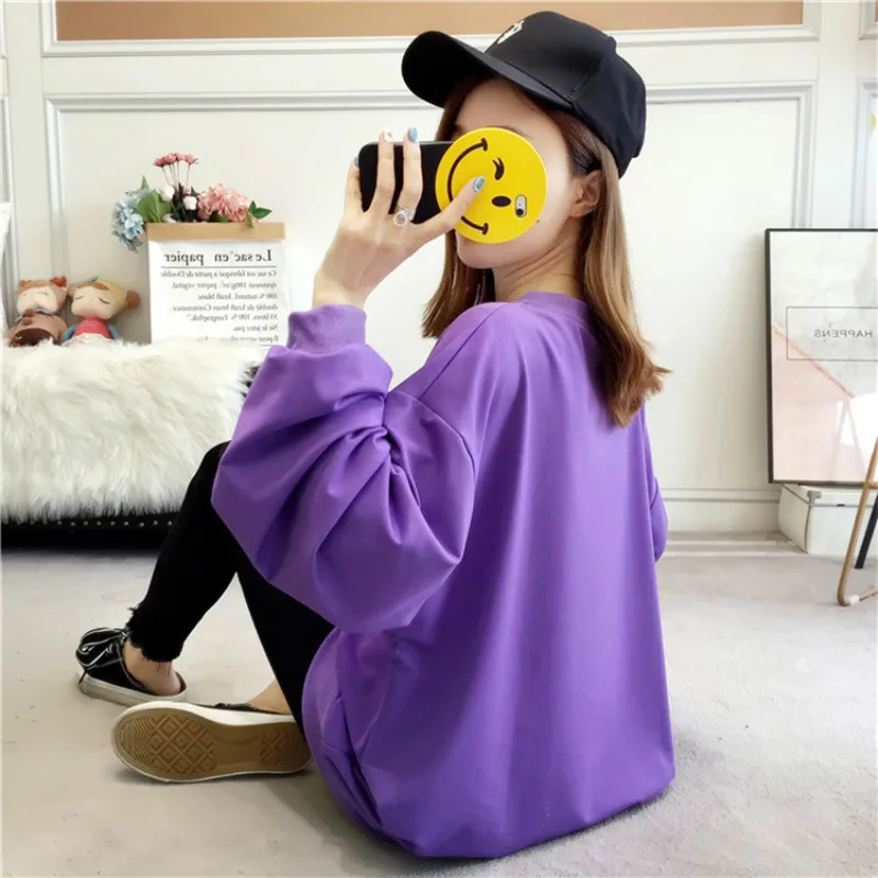 Женские толстовки с капюшоном осенняя новинка корейский стиль большие размеры