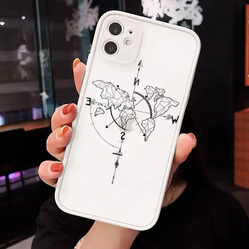 

travel Airplane world map abstract Phone Case Matte Transparent for iPhone 7 8 11 12 s mini pro X XS XR MAX Plus mobile bags