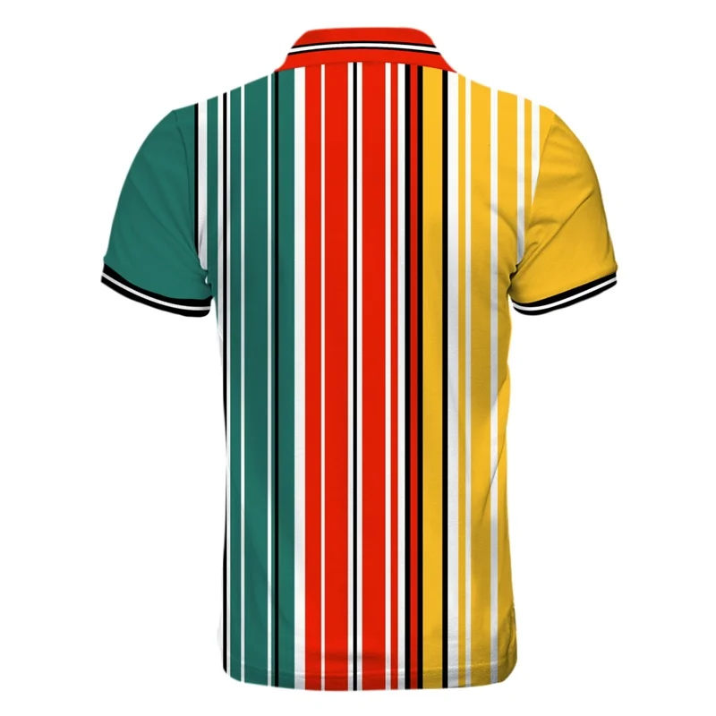 Мужская футболка поло Cloudstyle повседневная полосатая с короткими рукавами и 3D