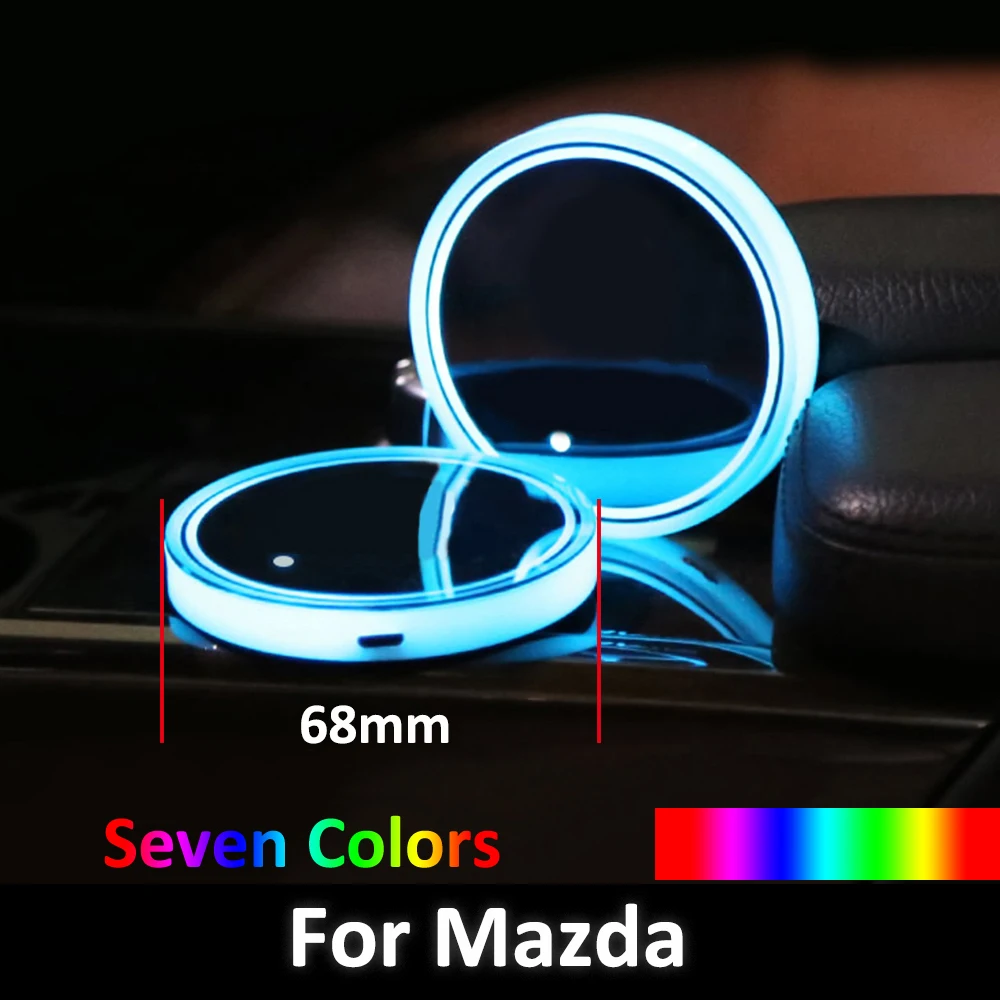 2X светодиодный сна подстаканник коврик USB Красочные RGB автомобильный брелок с