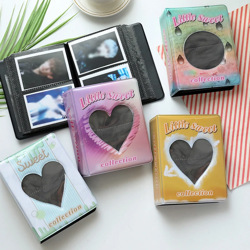 

Plug-in 3 Inch Mini Photo Album Fresh Black Inner Page Photo Album Hollow INS Cartoon Photo Album Instax & Name Card
