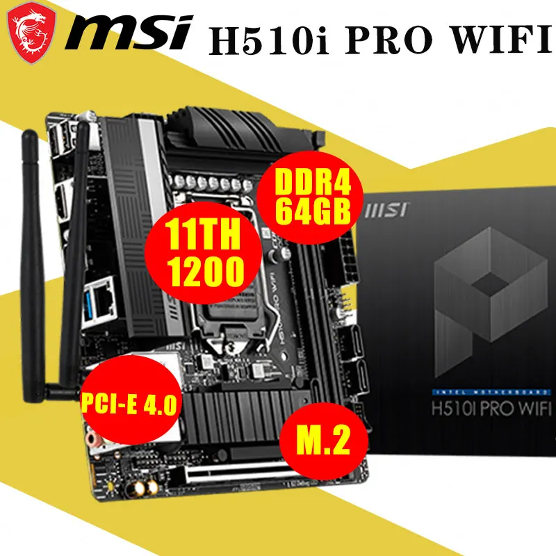 Kaufen 2021 MSI H510I PRO WIFI Motherboard Intel H510 LGA 1200 11th Generation DDR4 64GB PCI-E 4,0 M.2 Bluetooth 5,1 Mainboard Mini-ITX