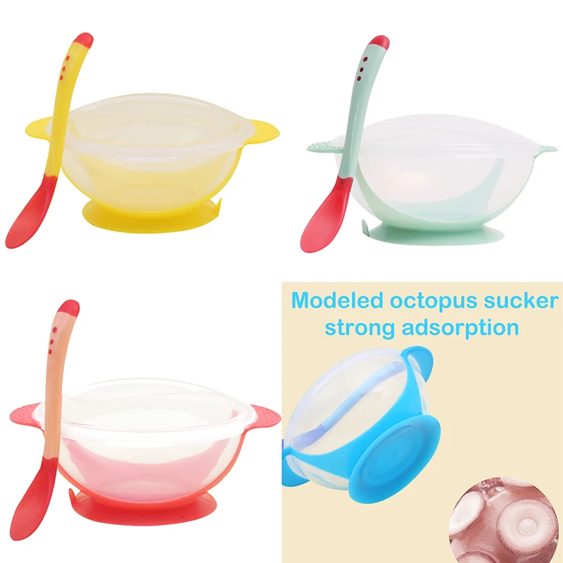 1 шт. практичная детская посуда столовая чаша на присоске с датчиком температуры