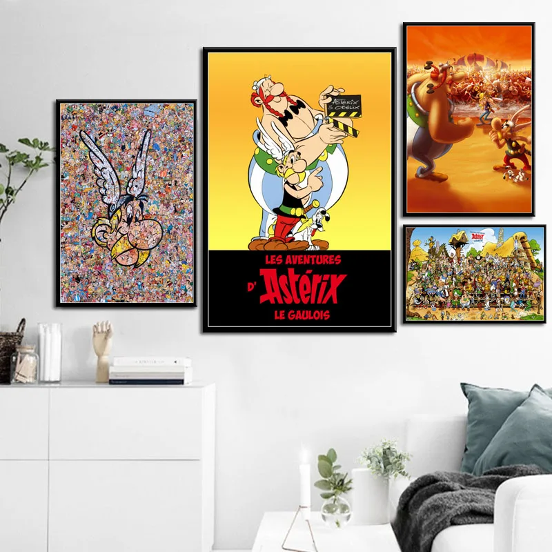 Классическая картина из французского комикса Asterix Шелковый Холст плакат