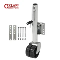 6 inch double solid wheel sidewind round swivel trailer jack with bolt on capacity 650kg jockey wheel boat rv parts accessories