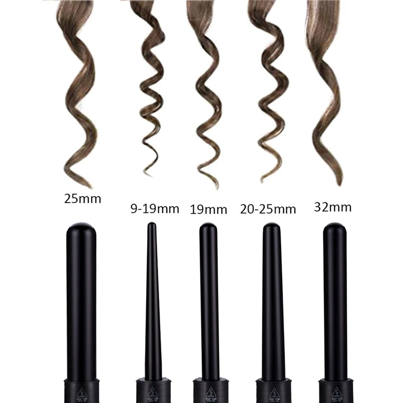 

5 in 1 Professional Hair Curling Wand Ceramic Electric Hair Curler Temperature Adjustable Curling Iron Roller Hair Waver + Glove