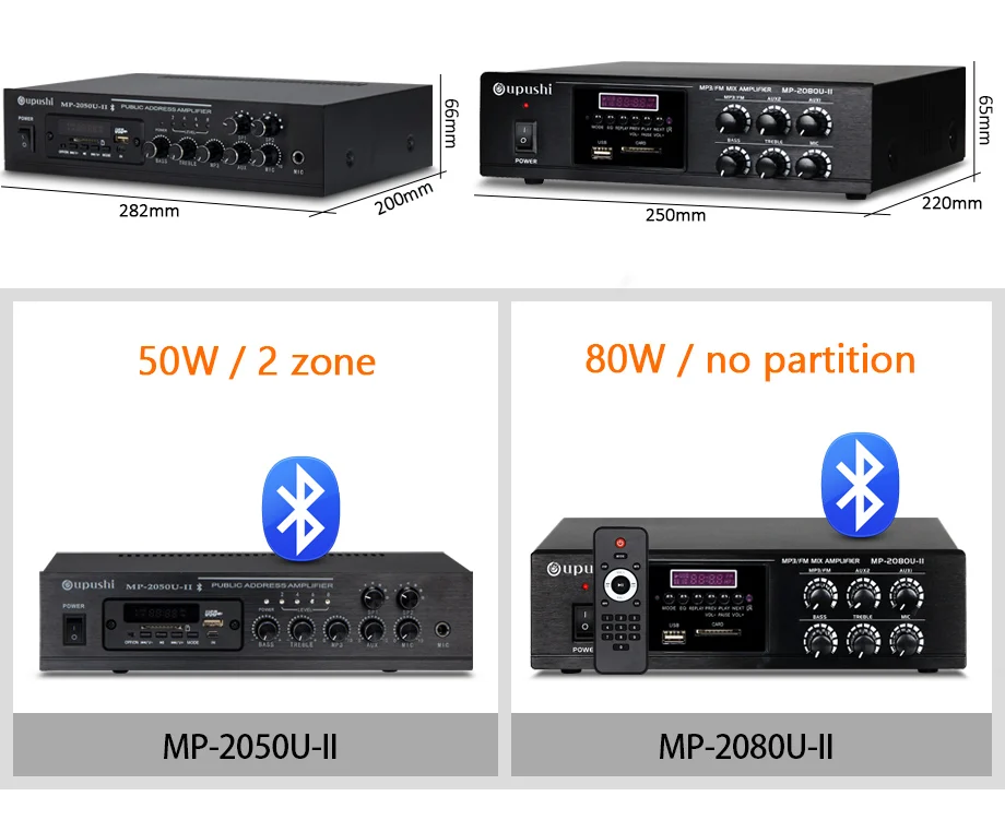 Oupushi MP-2050U Bluetooth усилитель мощности профессиональная поддержка постоянного давления sd-карта и микрофонный вход
