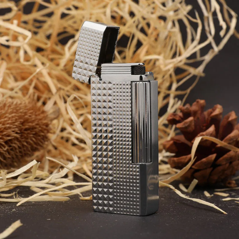 

Metal Oblique Flame Pipe Lighter New Windproof Creative Butane Cigar Gas Inflatable Cigarette Free Fire Lighter Men Smoking Gift