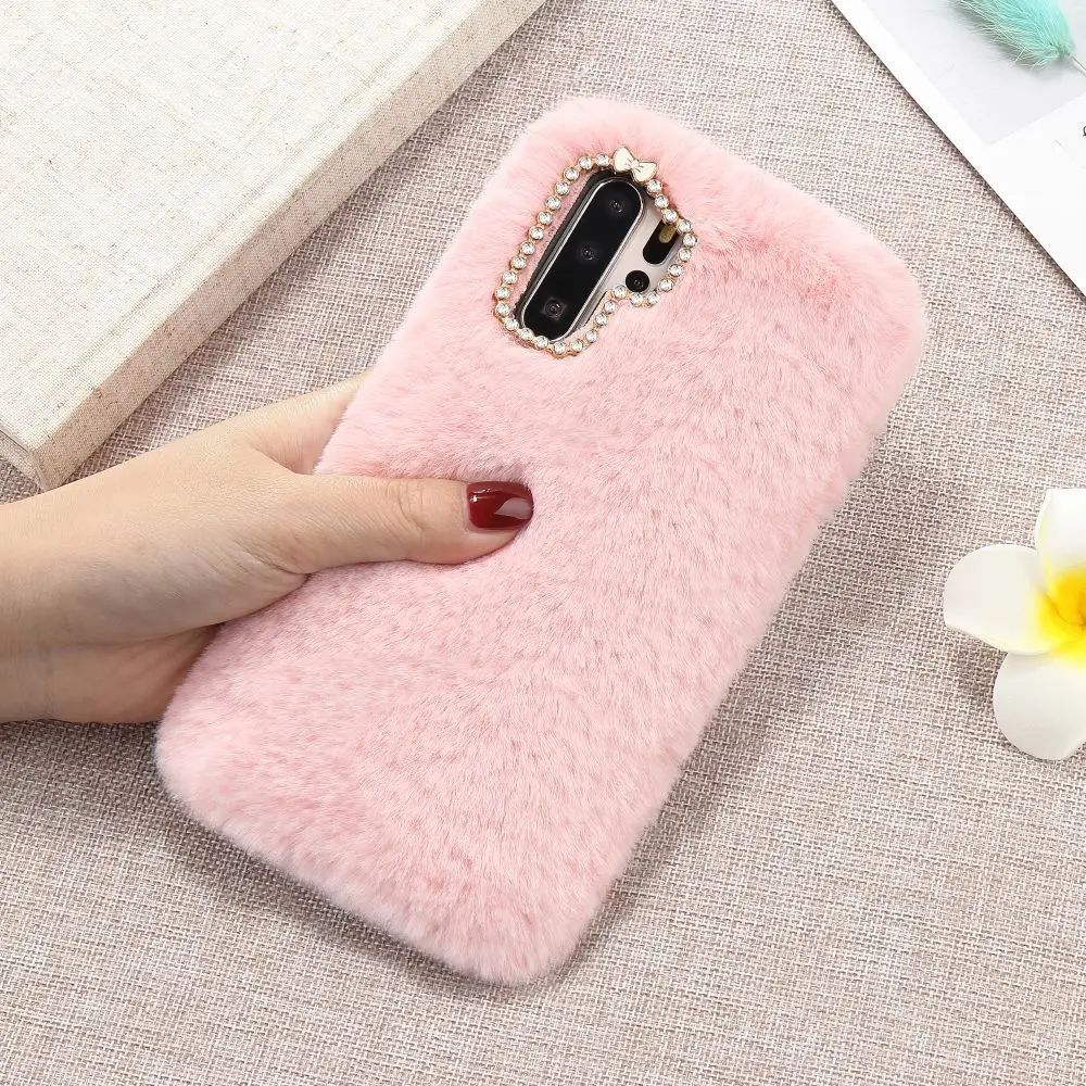 Pepmune Luxury Fur Fluffy Case For Huawei P30 Pro P20 Lite P10 P9 P8 2017 Mate 20 Nova 4E Winter Warm Cute Furry Soft Cover | Мобильные