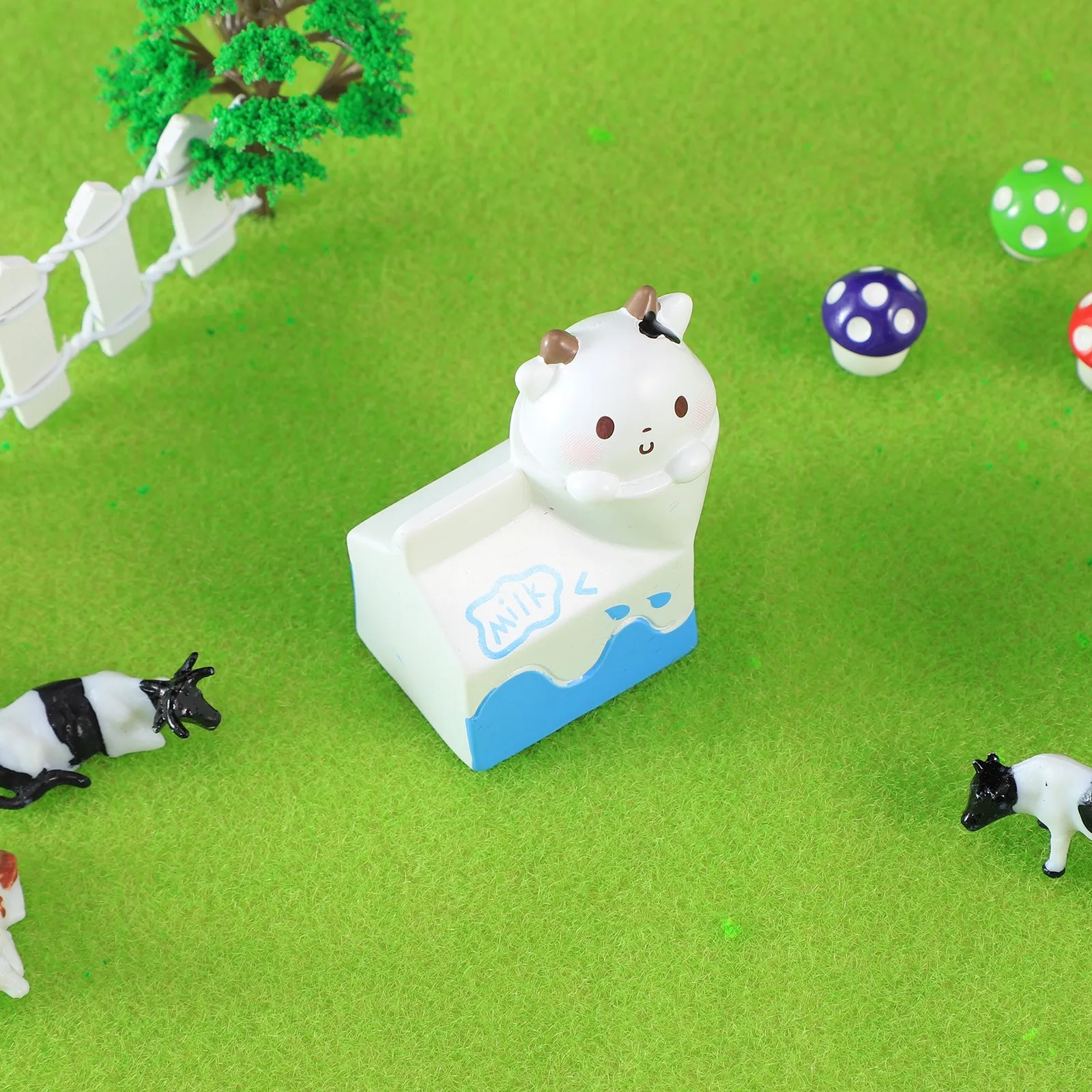 

Творческий мультяшный корова Милая животная микро ландшафт Diy искусственный орнамент из смолы декор для украшения дома