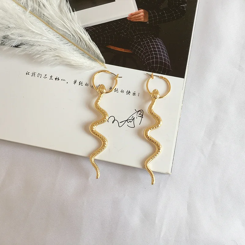 

European and American New Exaggerated Long Snake-shaped Earrings Exaggerated Ladies Party Banquet Earrings 2021 Trend Jewelry
