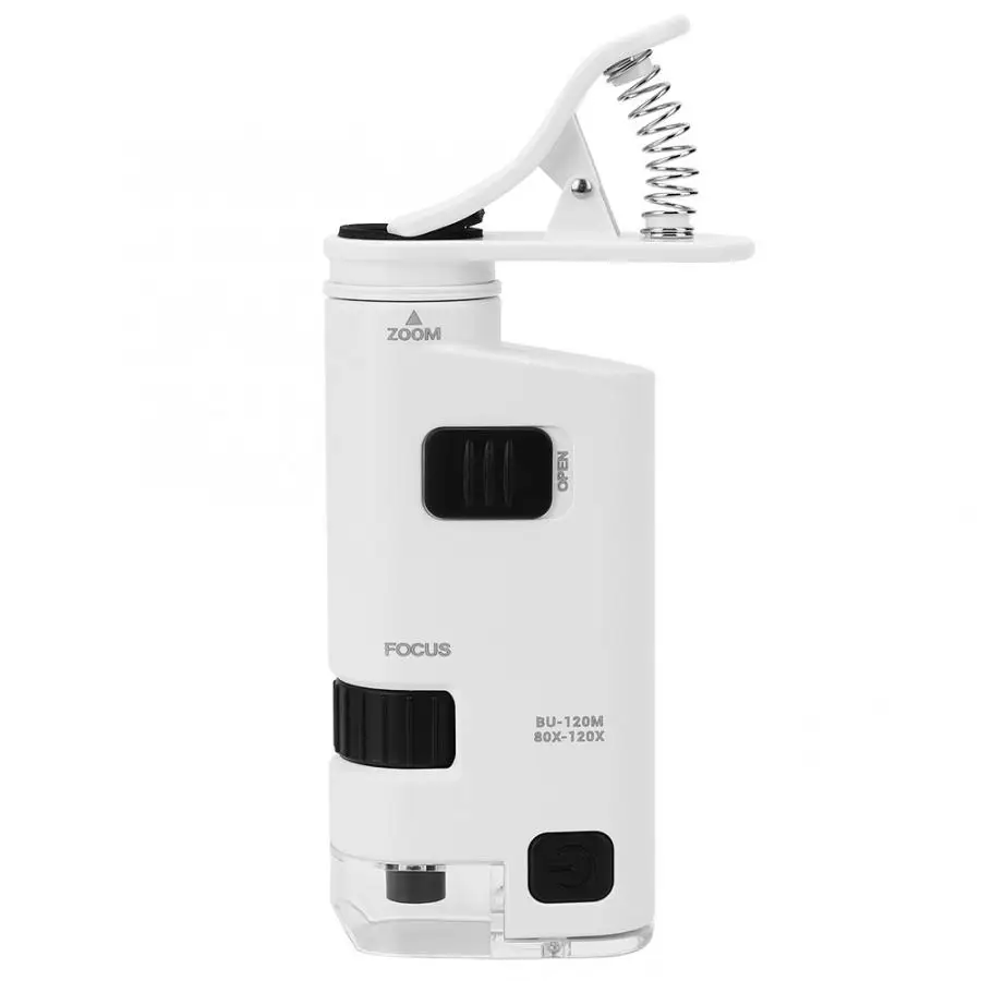 Микроскоп для сотового телефона 80 120X с регулируемым зумом светодиодный