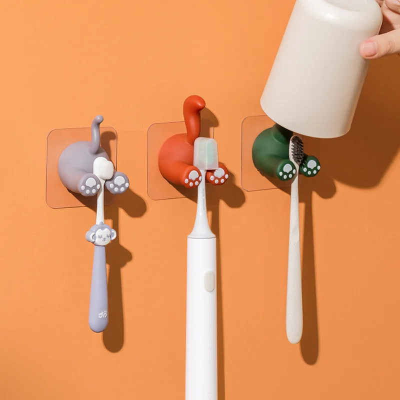 

Animal Hook Punch-free Bracket Kitchen Wall Hanger Plug Holder Power Cord Storage No Trace Strong Viscose Multifunctional Hook