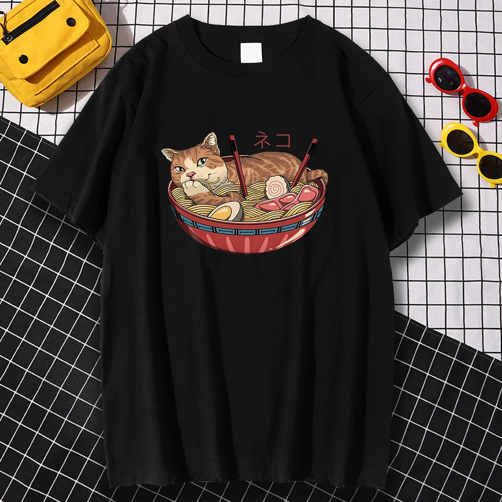 

Футболка мужская с коротким рукавом и круглым вырезом, в японском стиле