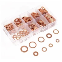 new m5 m14 200 pcsset copper washer gasket nut and bolt set flat ring seal accessories for sump plug oil plugging washer