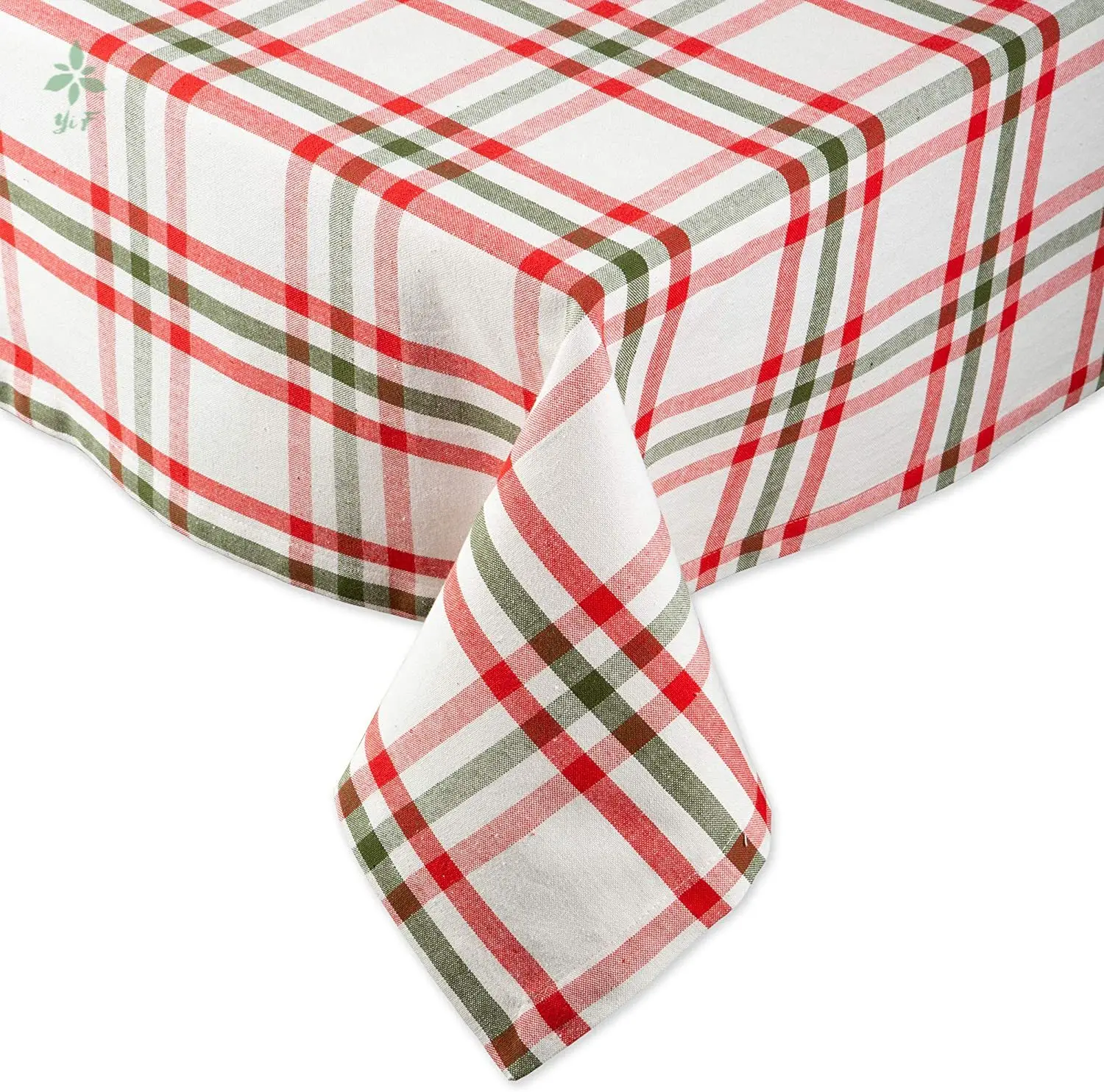 

Jolly Tree Kitchen Tablecloth Nutcracker Plaid Dining Decor