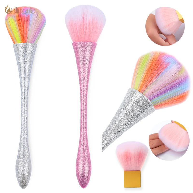 

Klimonla Fashion Round Small Flower Brush Nail Art Cleaning Soft Remove Dust Brushes Manicure Makeup Tools Nail Accessories