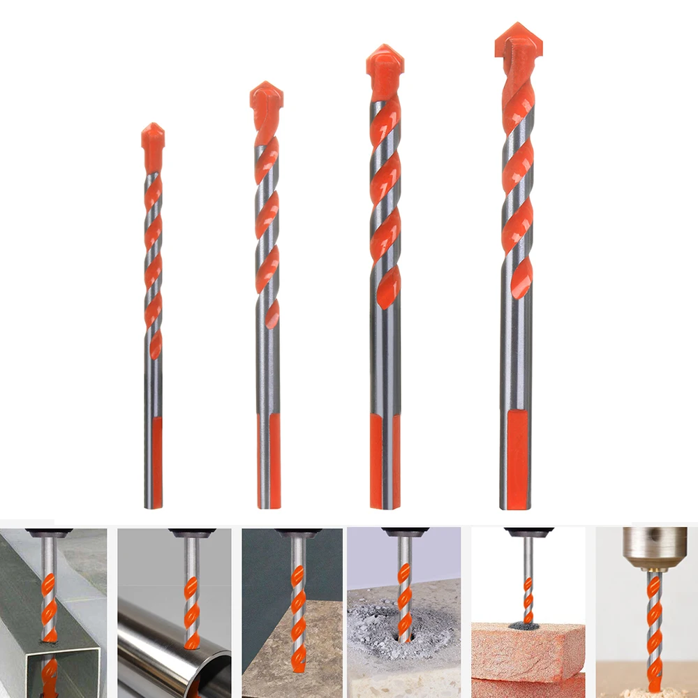 

4pcsHex Tile Bits Glass Ceramic Concrete Hole Opener Alloy Triangle Drill Size6 /8/10/12 mm