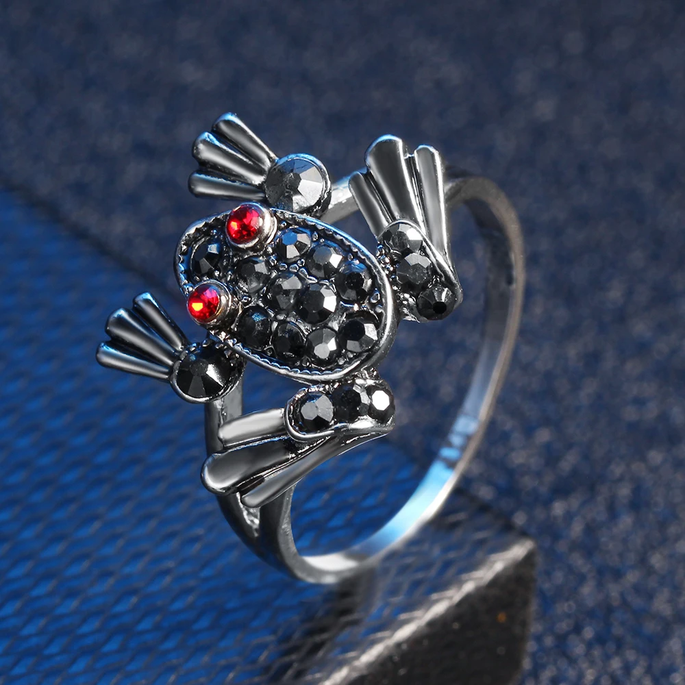 Женское кольцо с лягушкой из циркония классические аксессуары для банкета