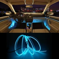 1m car interior atmosphere light mouldings cold line wire usbcigarette lighterbattery case decorative dashboard console lamp