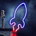 Неоновые вывески Rocket JS22, специальный светодиодный ночсветильник, Настенный декор с батареей или питанием от USB для дома, спальни, бара