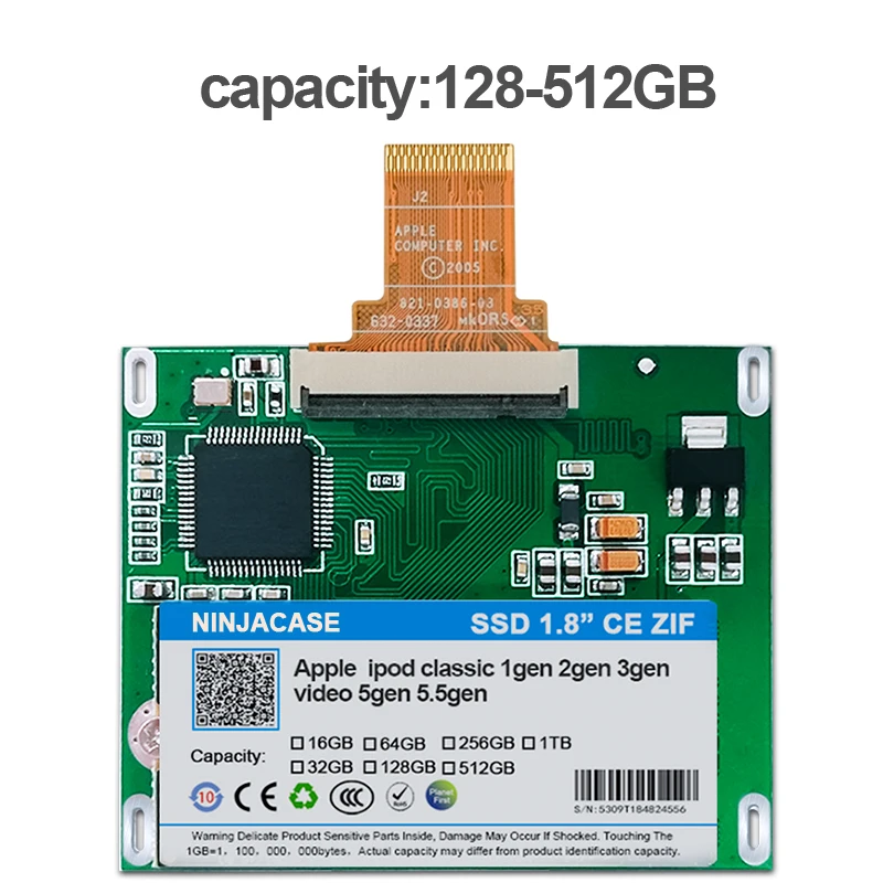 Жесткий диск 128 ГБ 256 512 SSD для Ipod classic 7Gen video 5th замена MK3008GAH MK6008GAH MK801GAH MK1634GAL HDD |