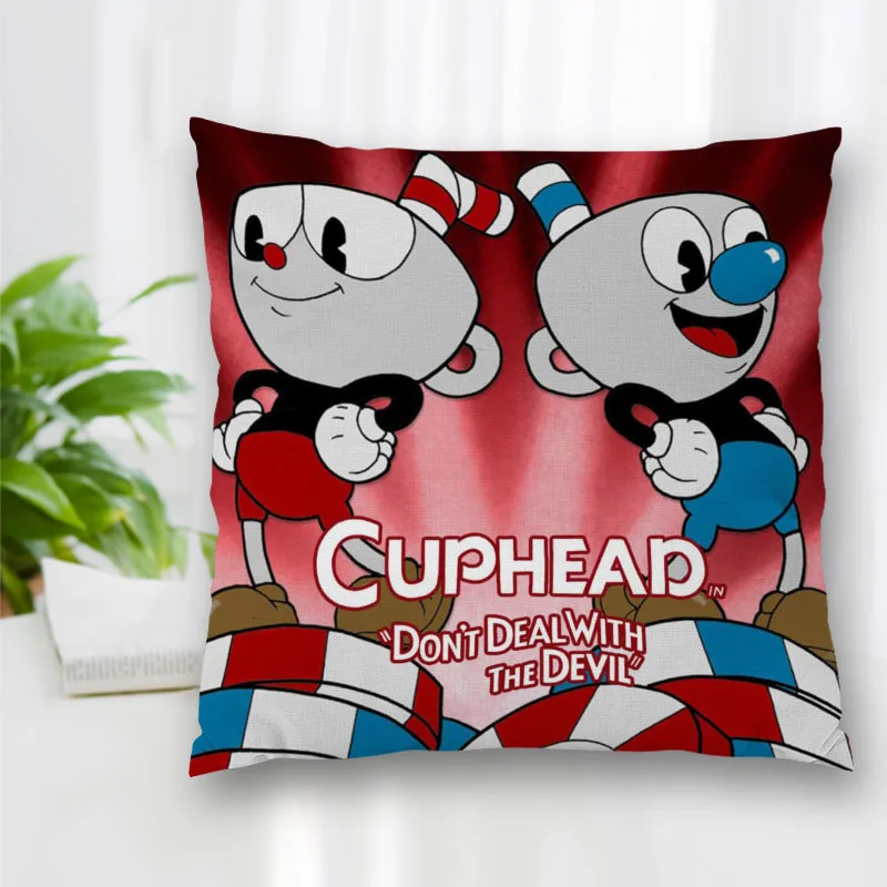 

New Custom Pillow Slips Cartoon Cuphead Mughead Pillow Covers Bedding Comfortable Cushion/Good For Sofa/Home/Car Pillow Cases
