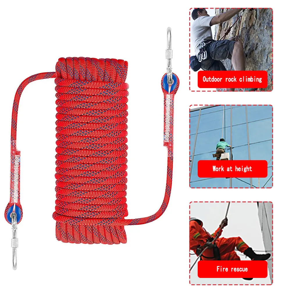 

Climbing Rope 10MM Diameter Emergency Escape Rock Hiking Rope Outdoor Safety 20M Rope Mountain Equipment For Camping Surface
